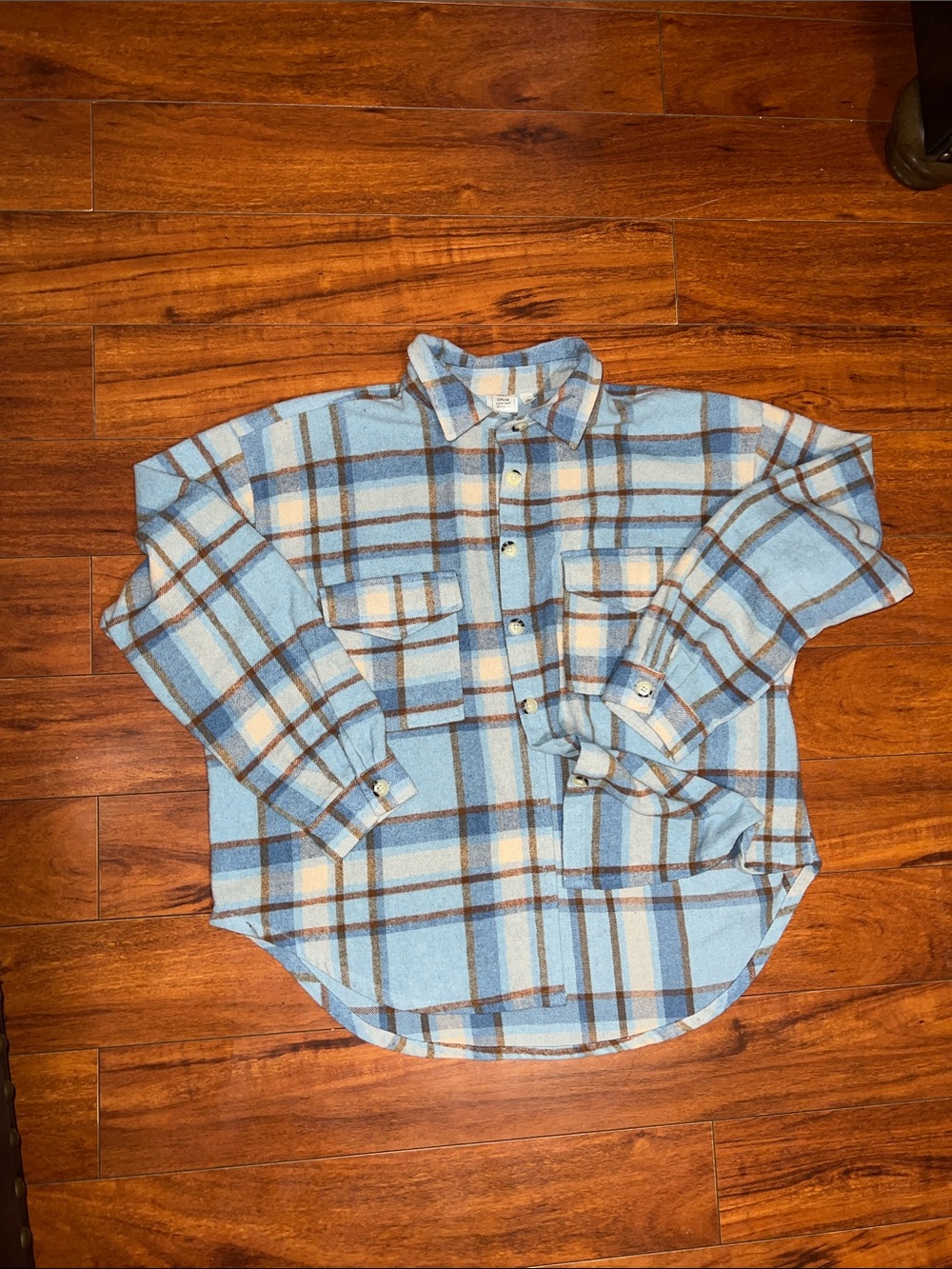 Ford Bronco Light Blue Plaid Button-Down Shirt Jacket